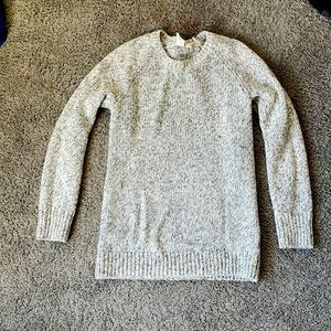 Variations of gray sweater. 15% wool, 10% alpaca, 75% acrylic